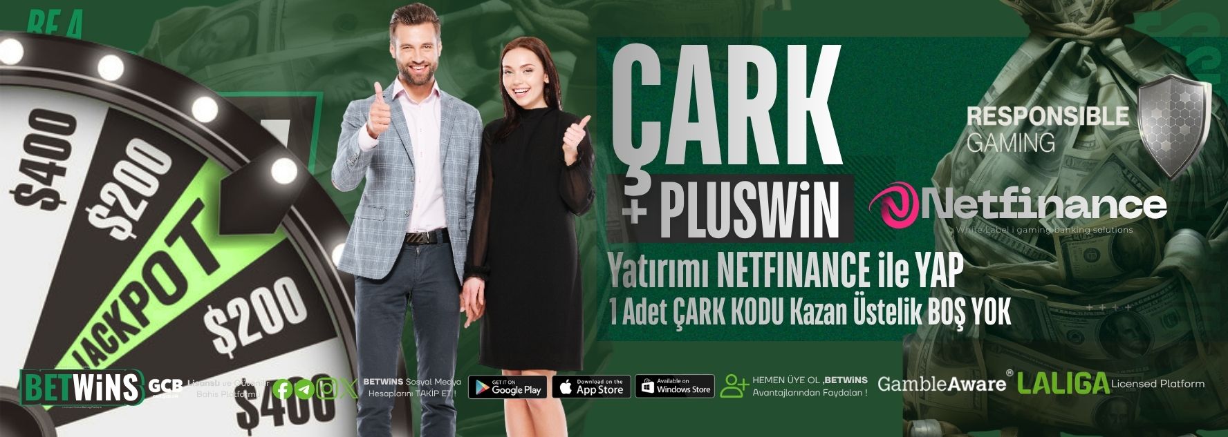 BETWİNS NETFINANCE ÇARK BONUSU